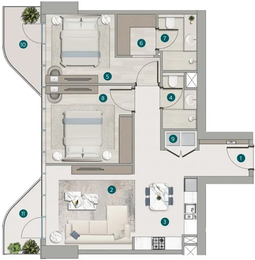 Calgary Properties L.L.C Flora Shore Beachside Residences floor plan