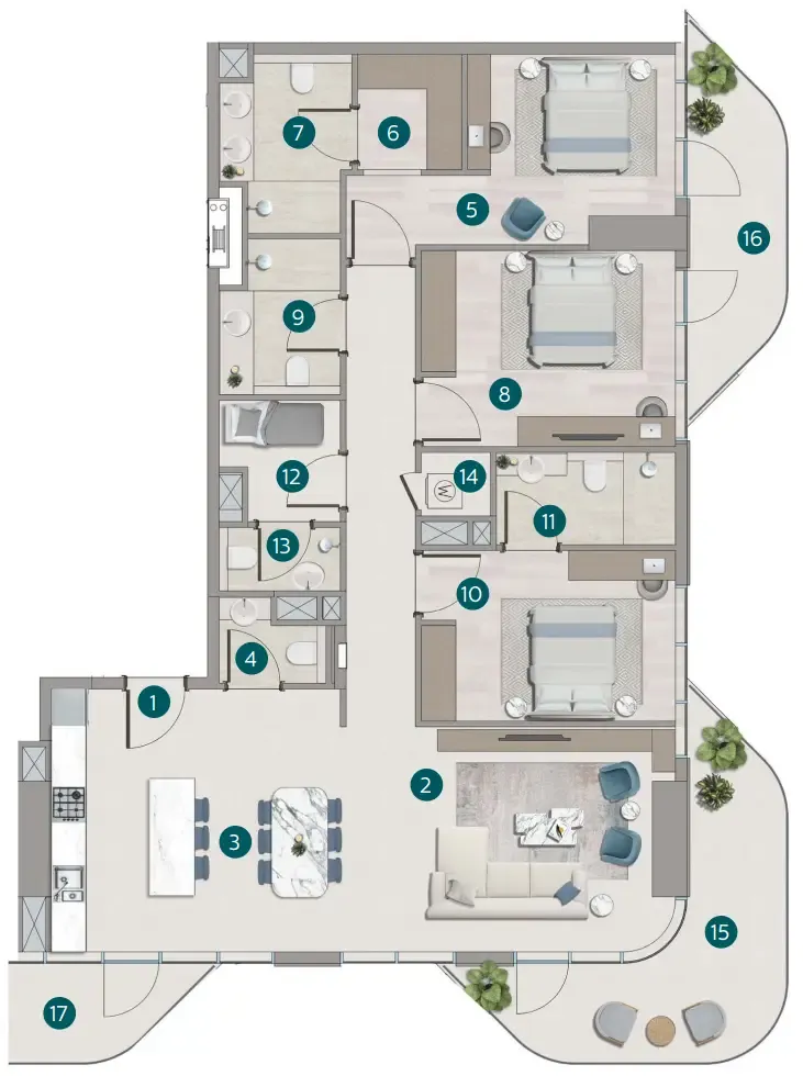 Calgary Properties L.L.C Flora Shore Beachside Residences floor plan
