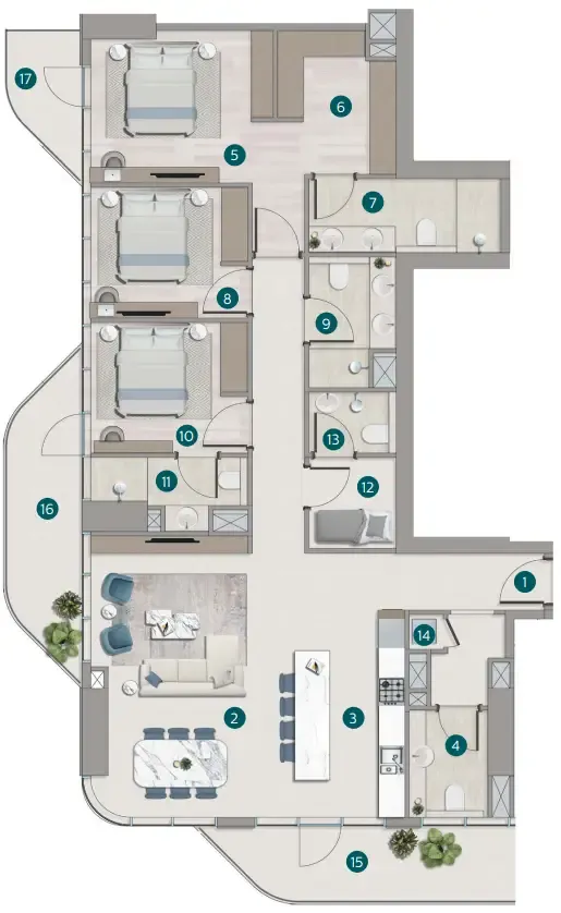 Calgary Properties L.L.C Flora Shore Beachside Residences floor plan