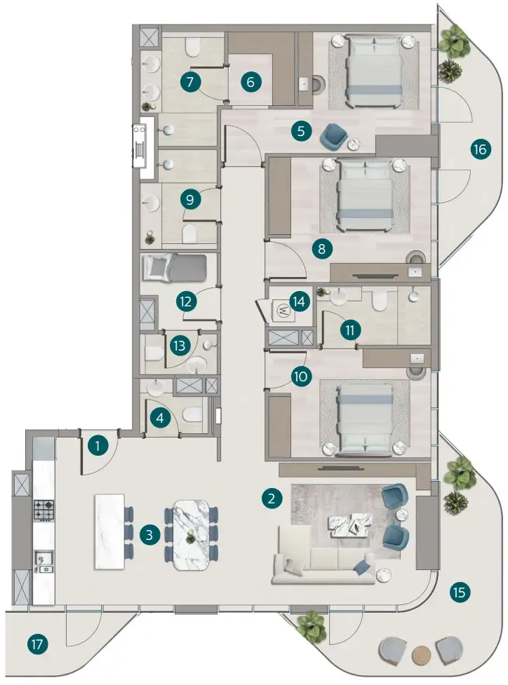 Calgary Properties L.L.C Flora Shore Beachside Residences floor plan