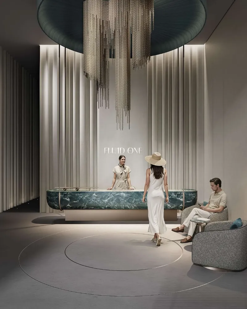 Lobby at FLU1D ONE in Dubai
