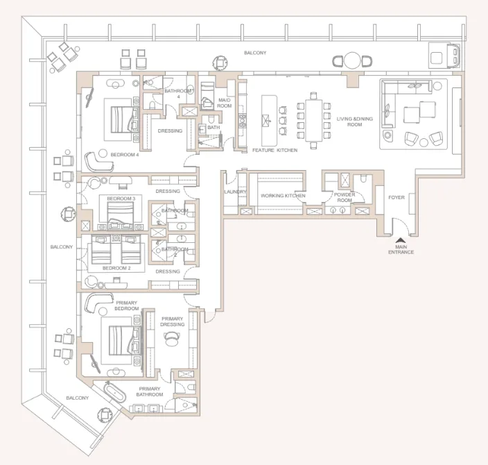 H&H Development Four Seasons Private Residences DIFC floor plan