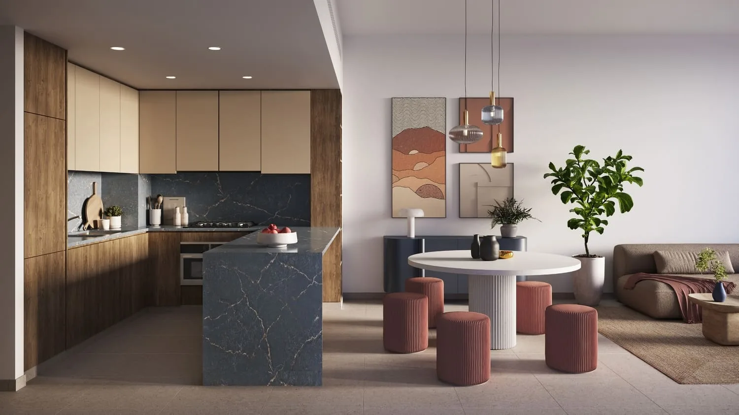 Interior at Ghaf Woods Distrikt in City Of Arabia Dubai
