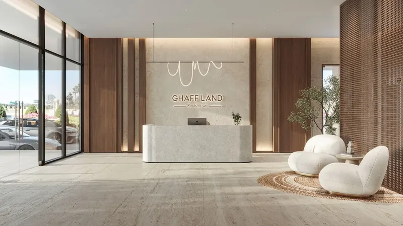 Lobby at Ghaff Land Residence in Dubai Studio City