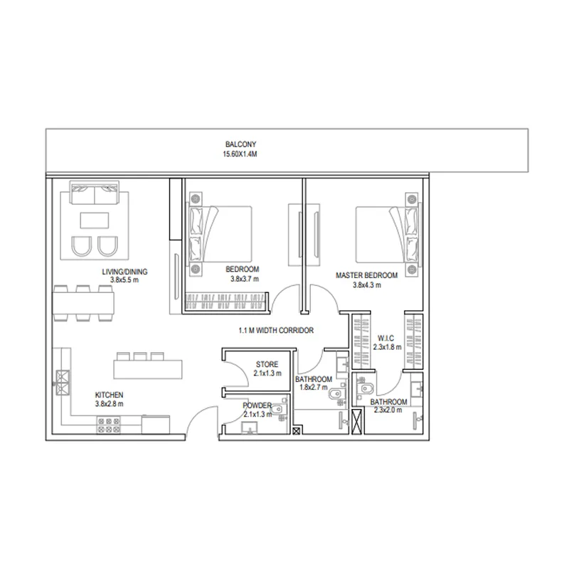 Prestige One Developments Golf Place floor plan