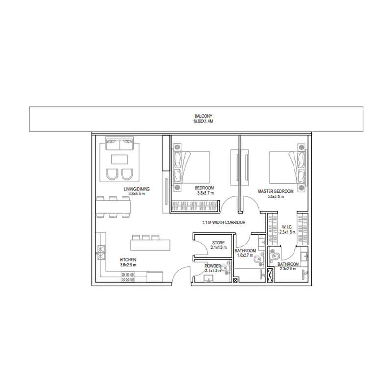 Prestige One Developments Golf Place floor plan