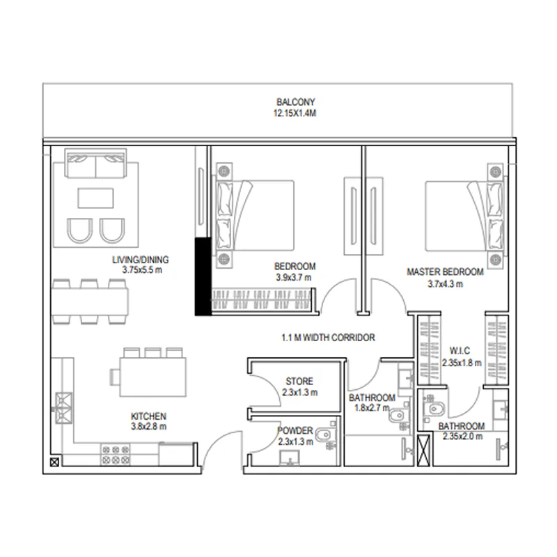 Prestige One Developments Golf Place floor plan