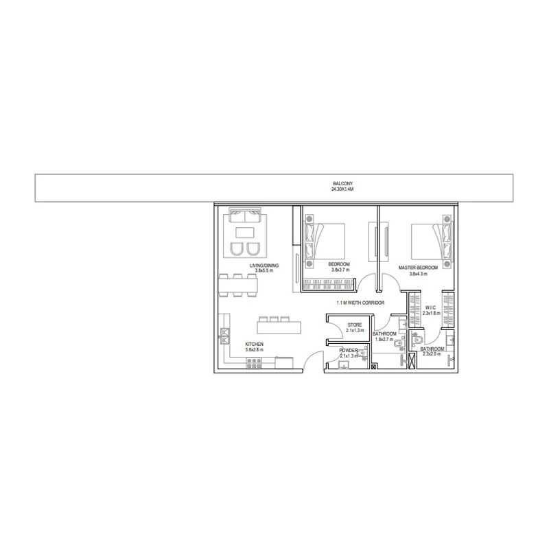 Prestige One Developments Golf Place floor plan
