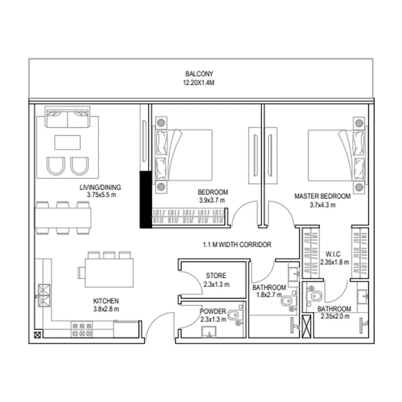 Prestige One Developments Golf Place floor plan
