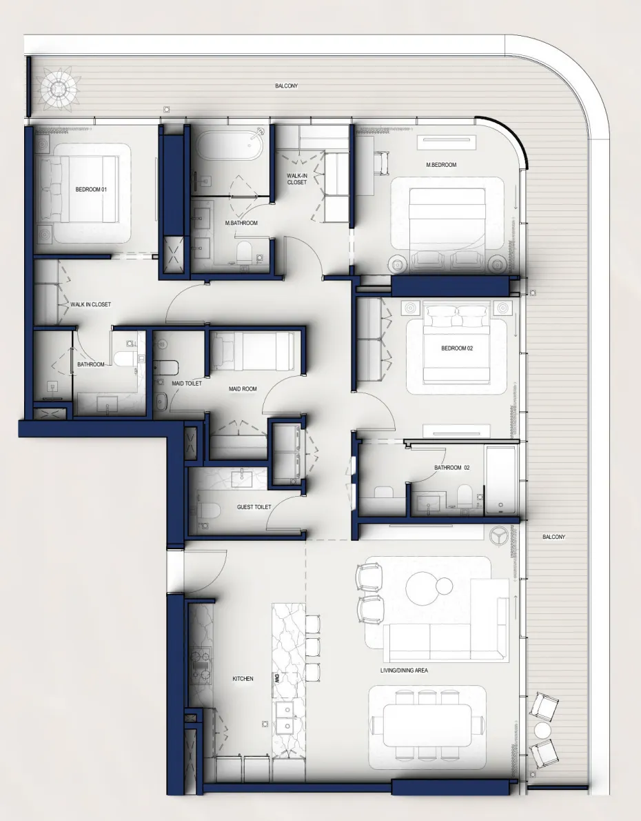 Prestige One Developments Hilton Residences floor plan