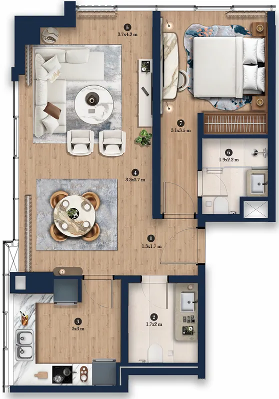 Emirates Developments Hilton Residences Dubai JLT floor plan