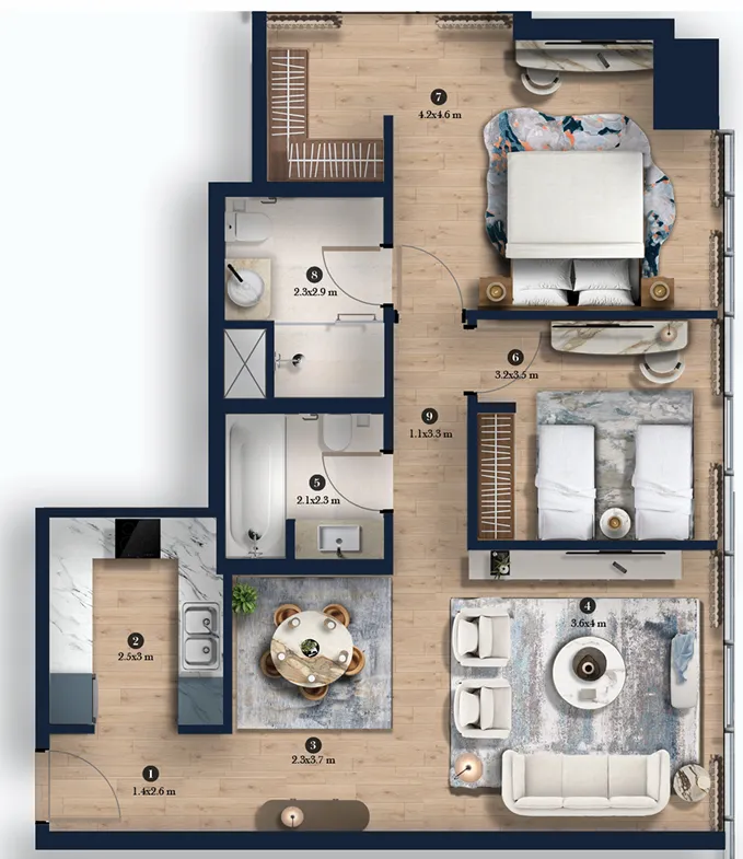 Emirates Developments Hilton Residences Dubai JLT floor plan