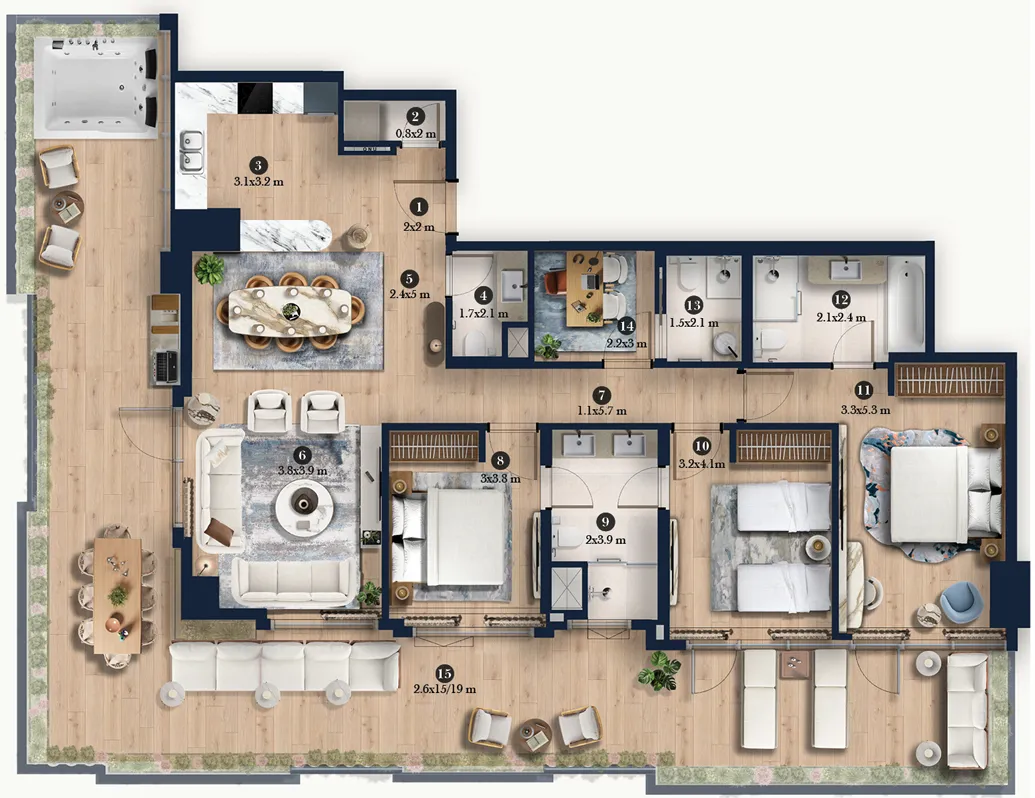 Emirates Developments Hilton Residences Dubai JLT floor plan