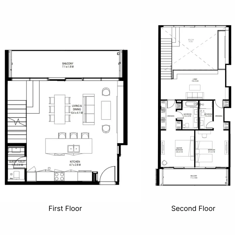 Arada il teatro Residences 1 and 2 floor plan