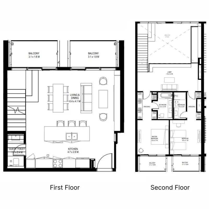 Arada il teatro Residences 1 and 2 floor plan
