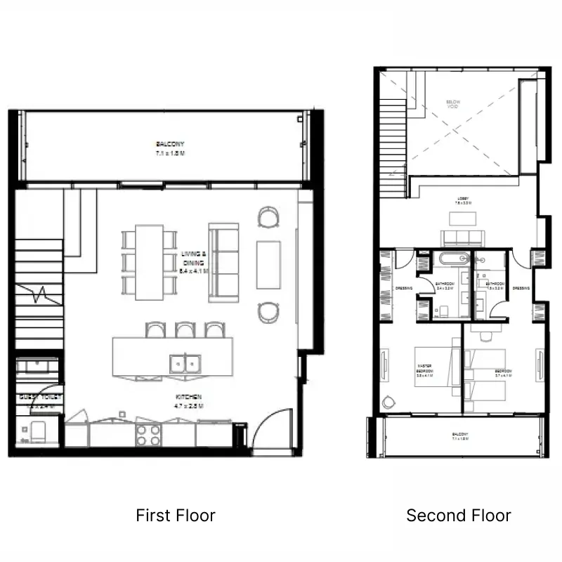Arada il teatro Residences 1 and 2 floor plan