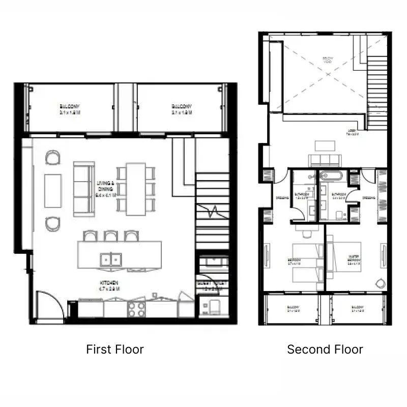 Arada il teatro Residences 1 and 2 floor plan