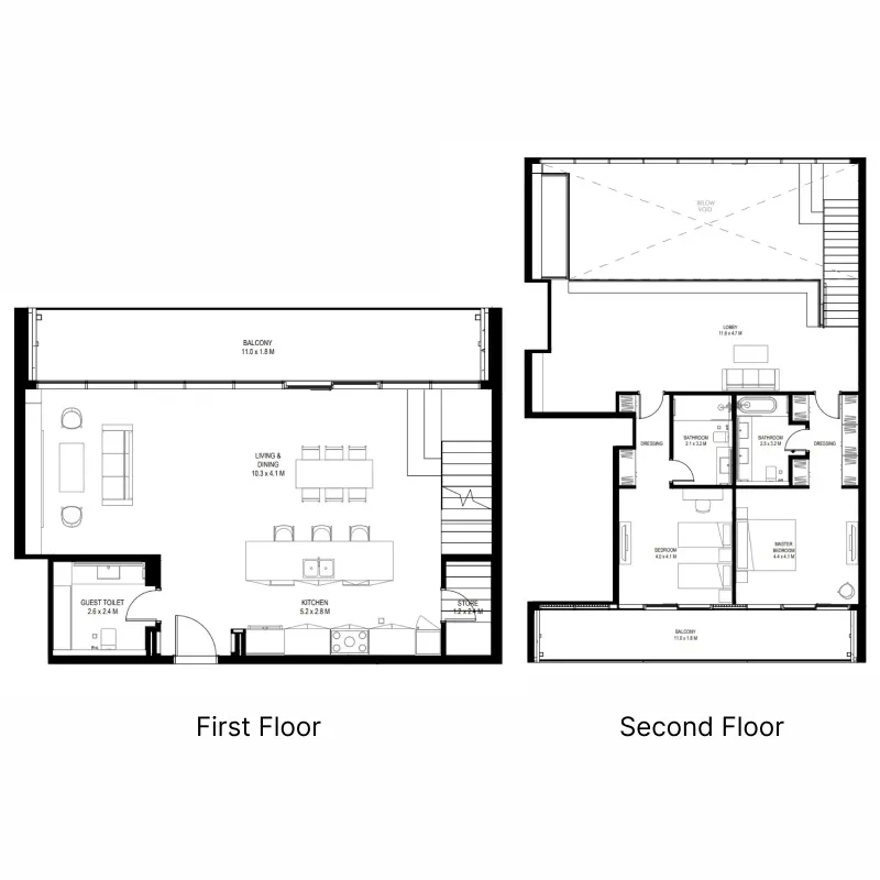 Arada il teatro Residences 1 and 2 floor plan
