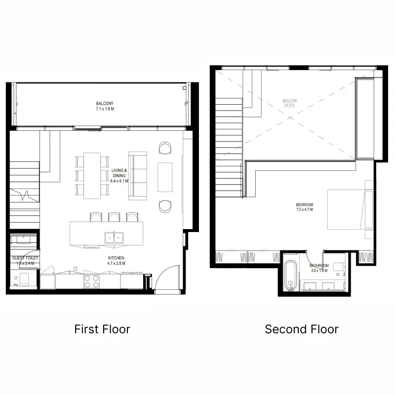 Arada il teatro Residences 1 and 2 floor plan