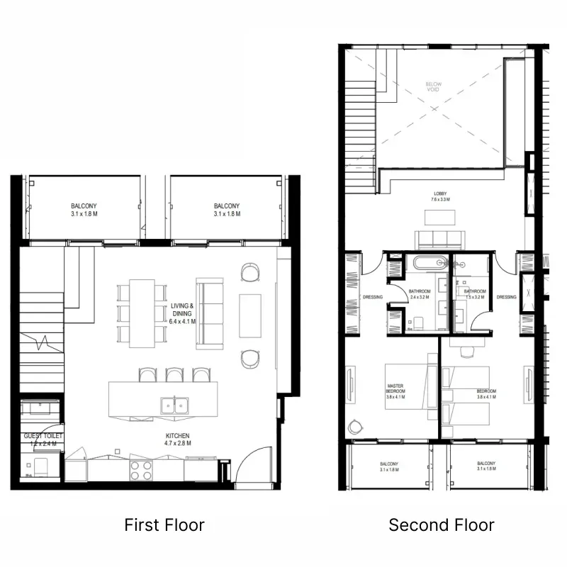 Arada il teatro Residences 1 and 2 floor plan