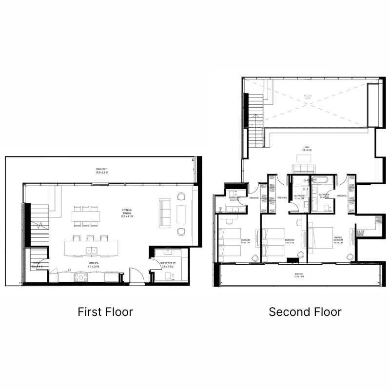 Arada il teatro Residences 1 and 2 floor plan