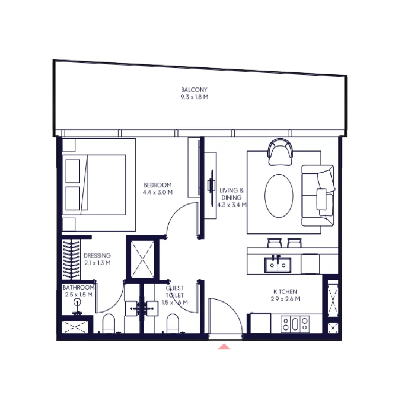Arada Inaura Hotels & Residences Downtown floor plan
