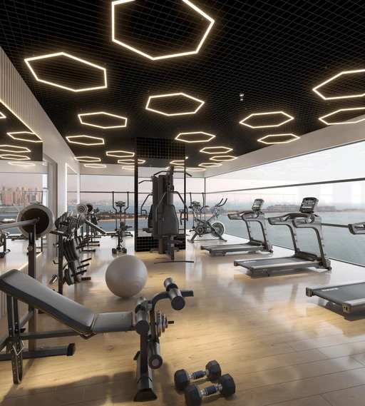 Indoor & Outdoor Gym amenity image at Ocean Tower