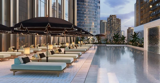 Infinity Glass Border Pool amenity image at Hilton Residences Dubai JLT