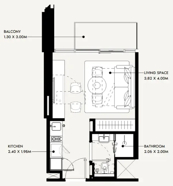 Azizi Jaddaf Beach Oasis floor plan