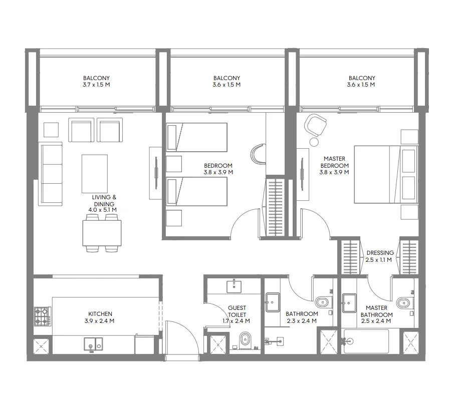 Arada Jenna 1 floor plan