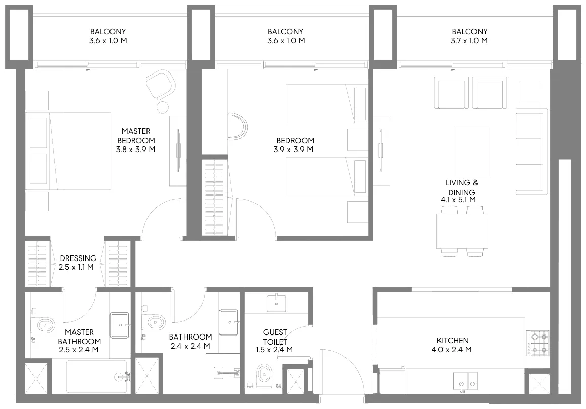 Arada Jenna 1 floor plan