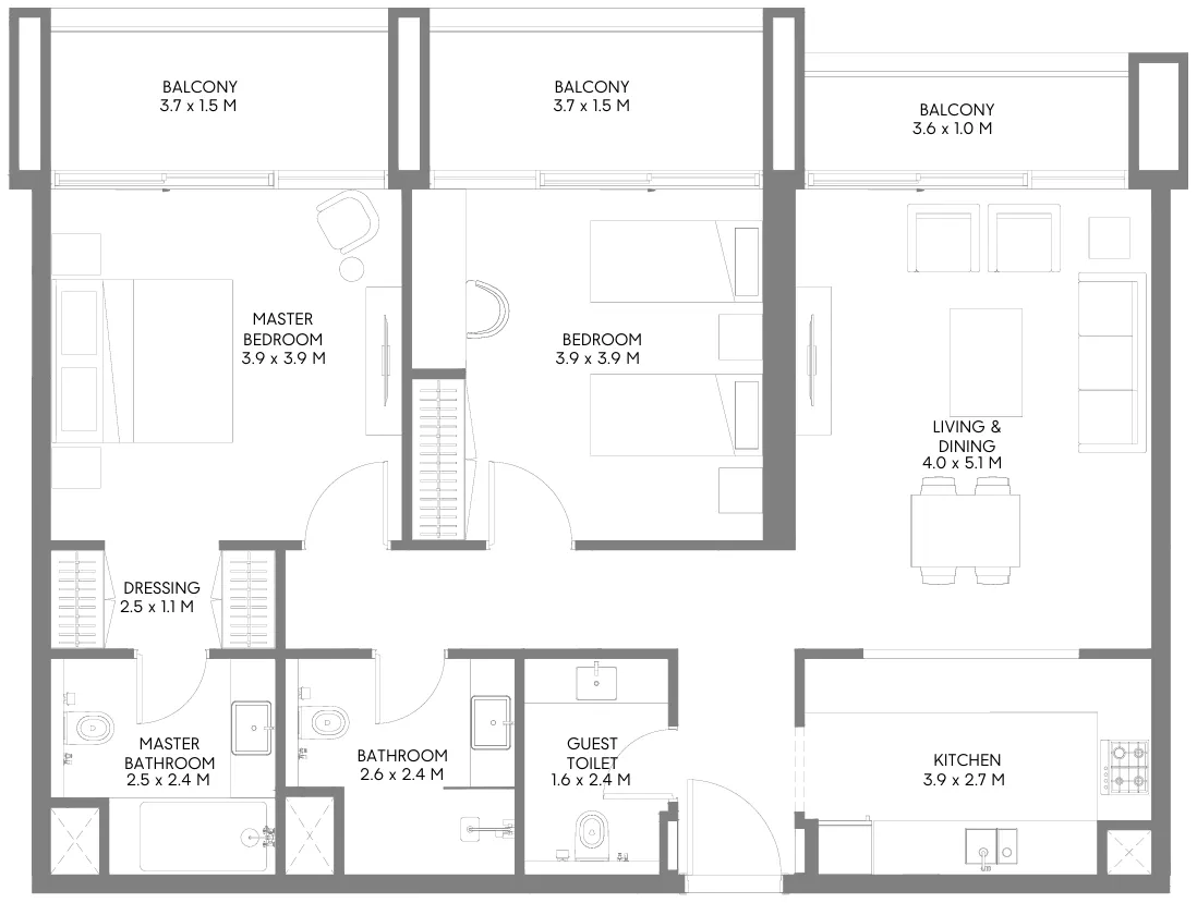Arada Jenna 1 floor plan