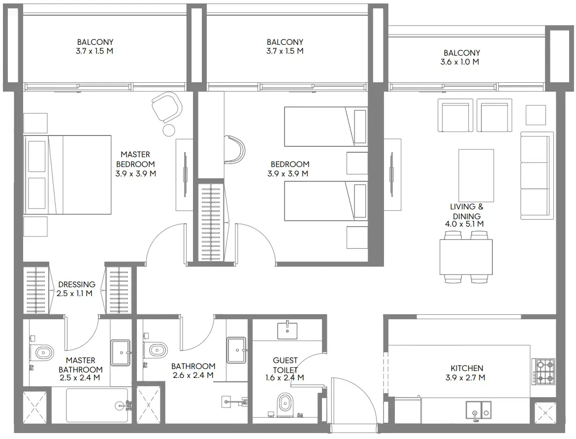 Arada Jenna 1 floor plan