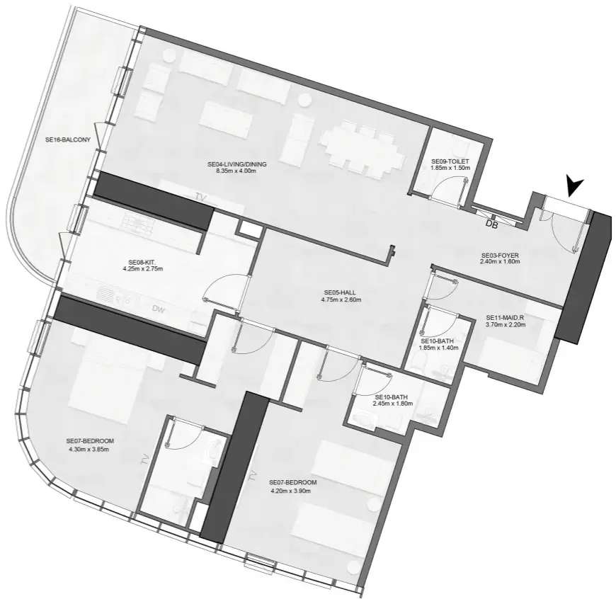Albatha Real Estate Joud Tower floor plan