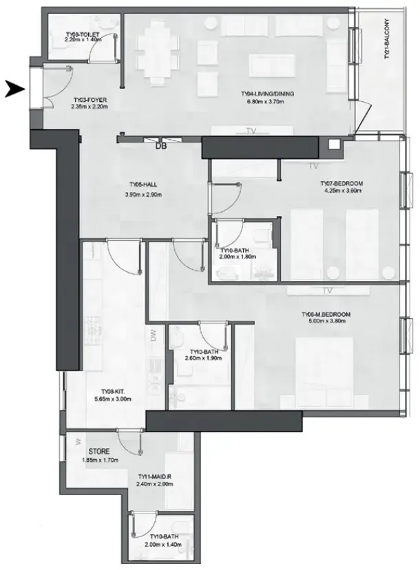 Albatha Real Estate Joud Tower floor plan
