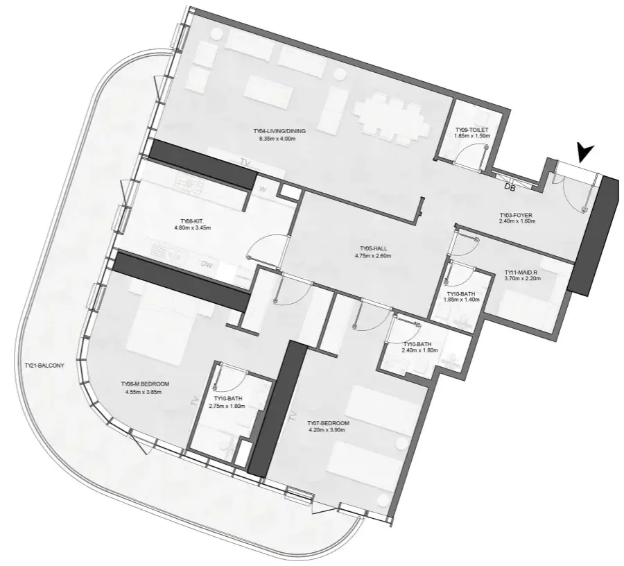 Albatha Real Estate Joud Tower floor plan