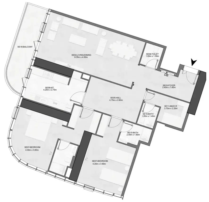 Albatha Real Estate Joud Tower floor plan