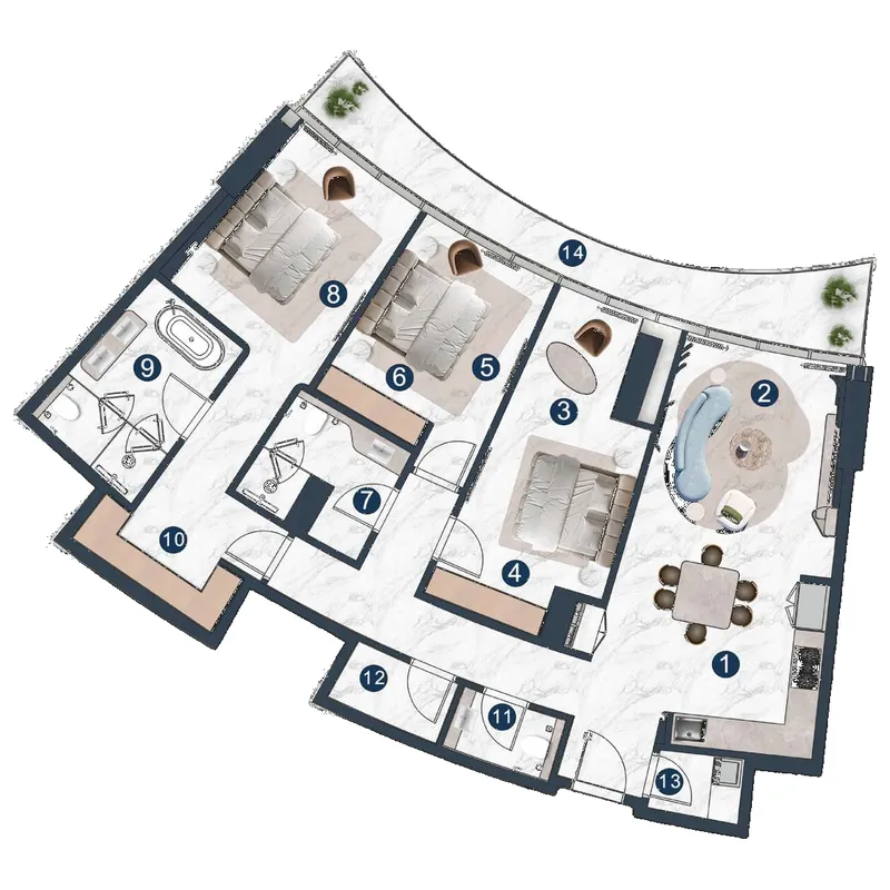 The Luxe La Mazzoni floor plan
