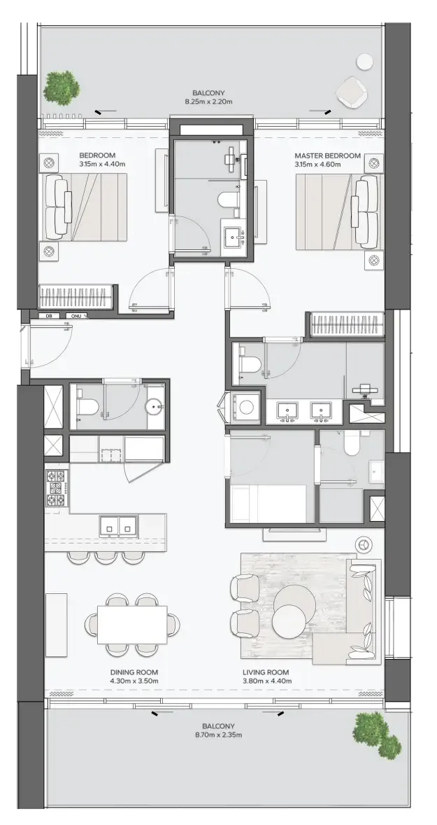 Amaal Mansory Residences by Amaal floor plan