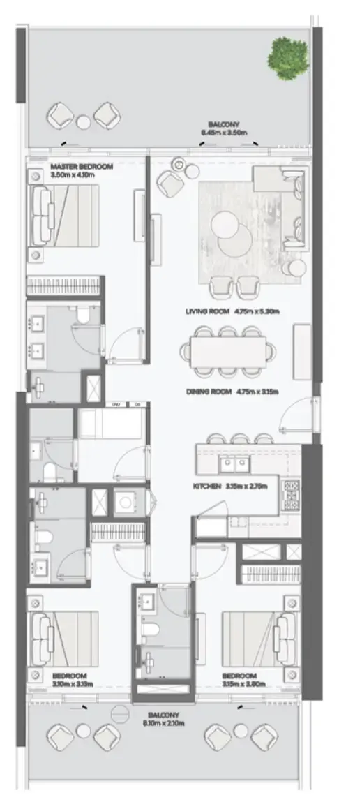 Amaal Mansory Residences by Amaal floor plan