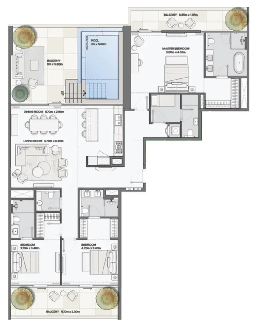 Amaal Mansory Residences by Amaal floor plan