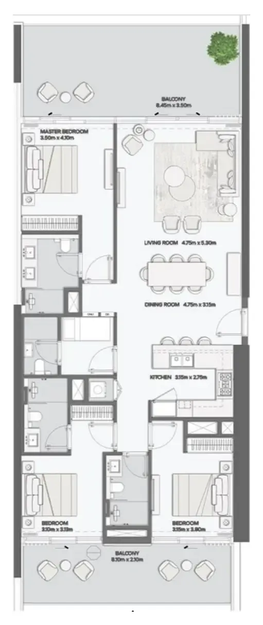 Amaal Mansory Residences by Amaal floor plan