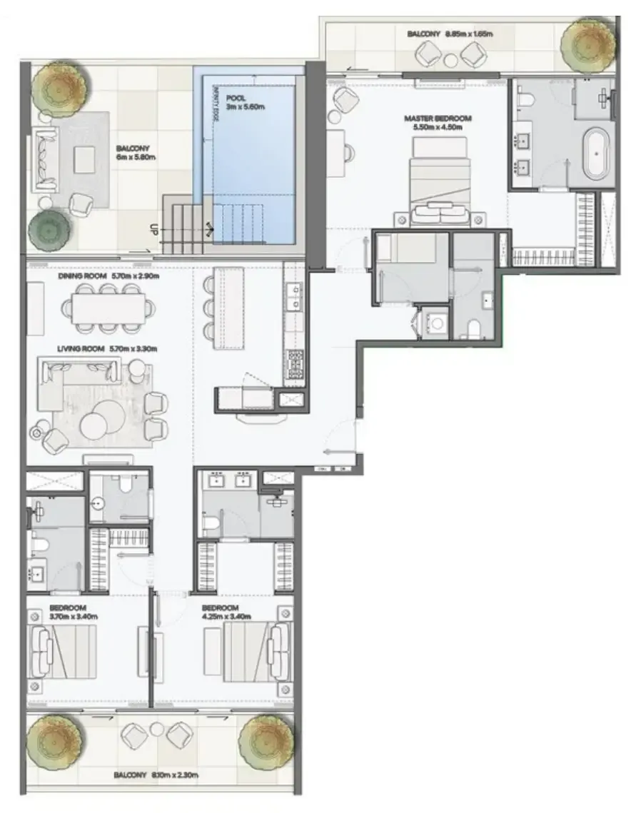Amaal Mansory Residences by Amaal floor plan