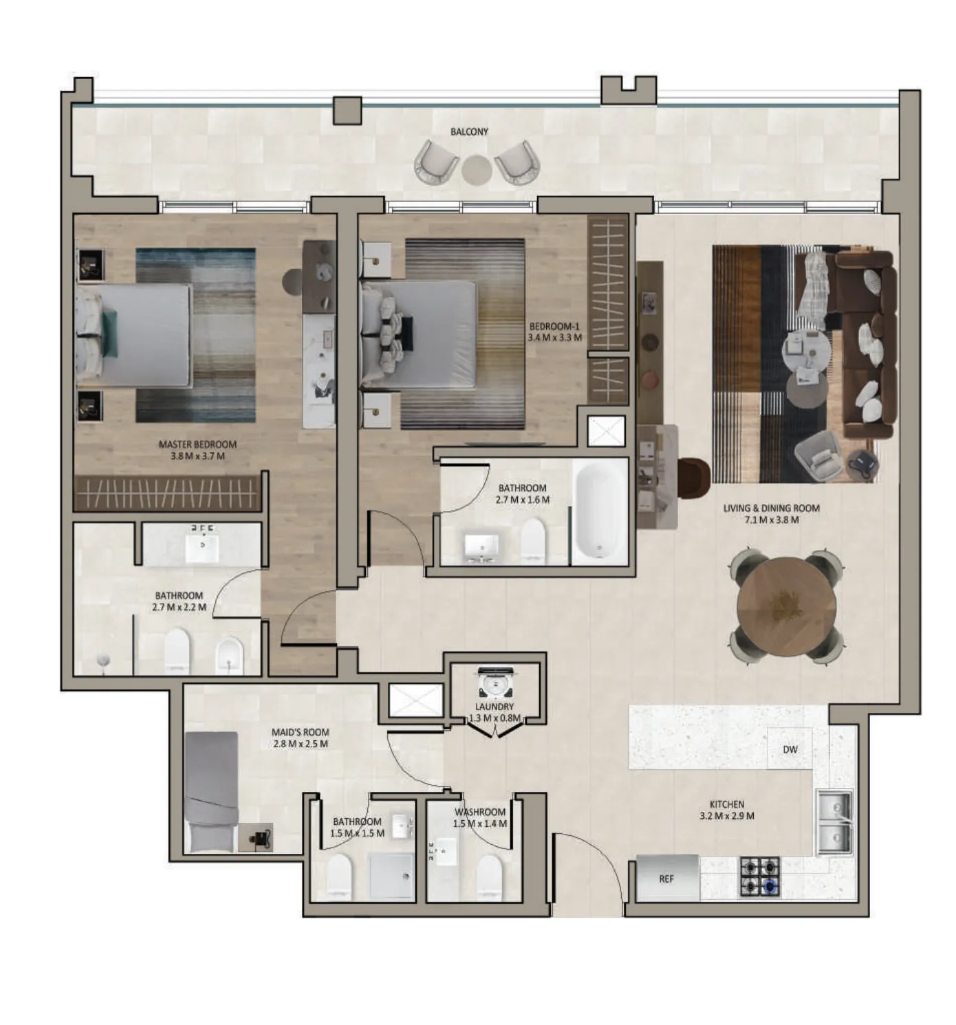 API Marriott Residences Sheikh Zayed Road floor plan