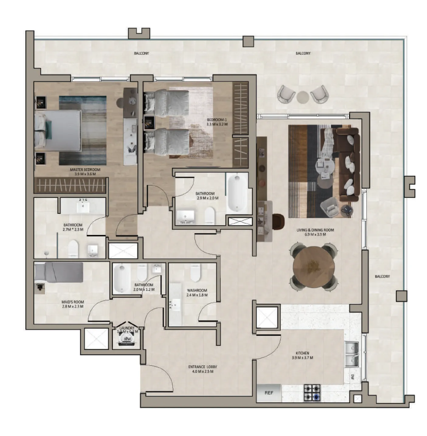 API Marriott Residences Sheikh Zayed Road floor plan