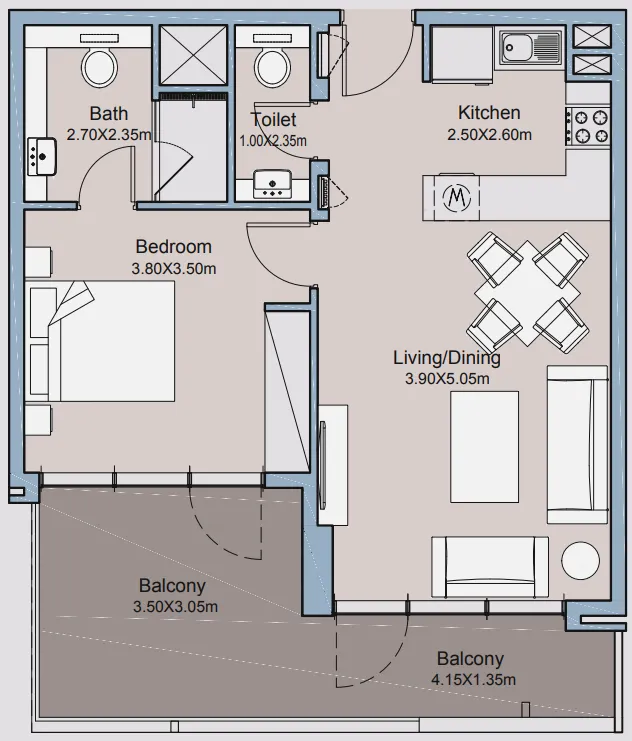 Deyaar Millenium Talia Residences floor plan