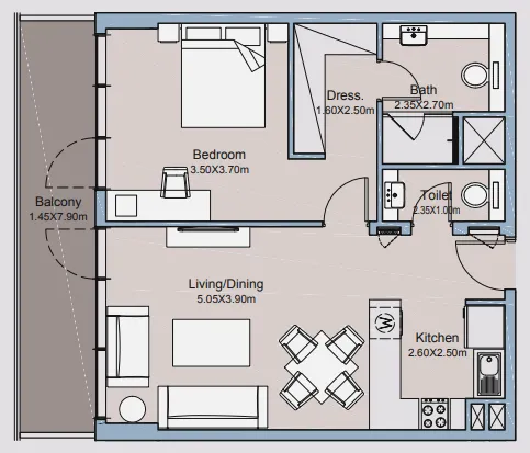 Deyaar Millenium Talia Residences floor plan
