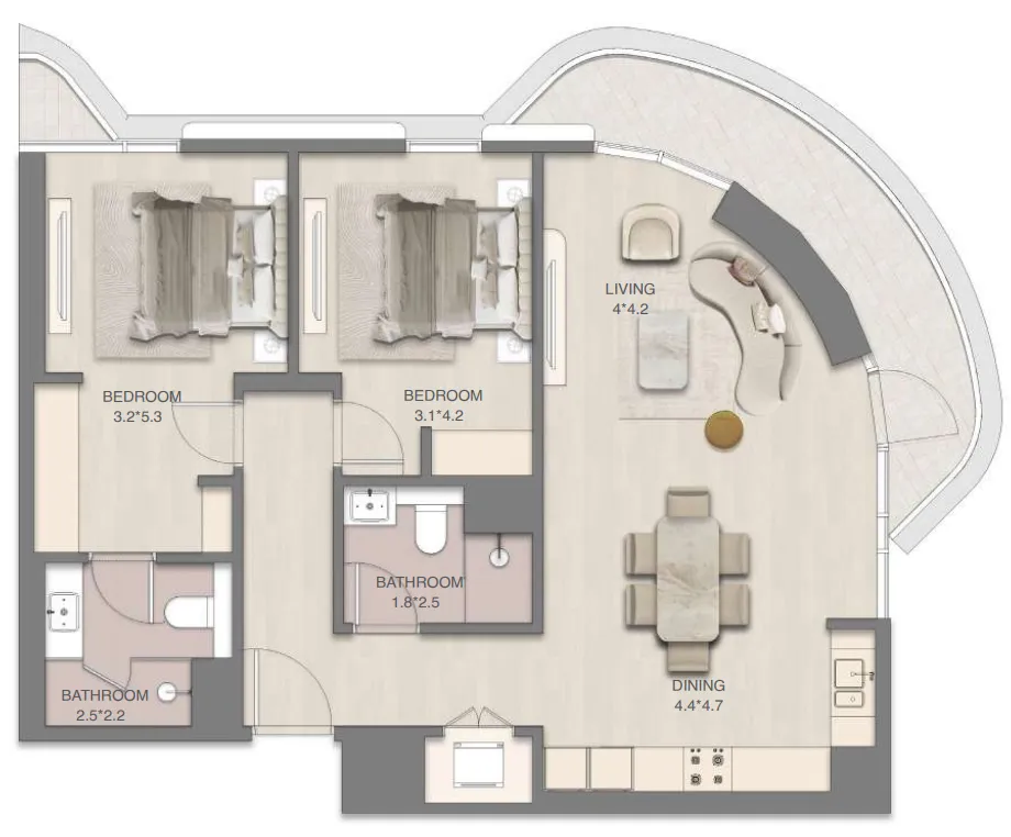 RAK Properties Mirasol Mina floor plan