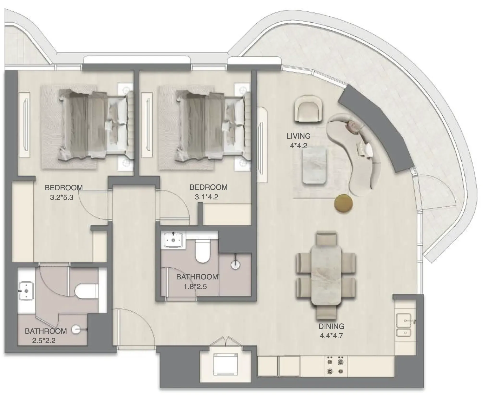 RAK Properties Mirasol Mina floor plan