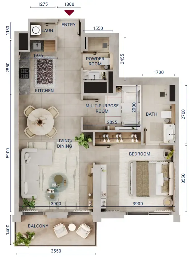 Union Properties Mirdad floor plan